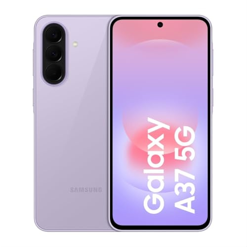 Samsung Galaxy A37 5G (Awesome Lavender, 8 GB di RAM, 256 GB di archiviazione), Agentic AI, Tripla fotocamera con video notturno, durata della batteria 2 giorni, aggiornamenti OS 6 Gen, IP68, 7,4 mm