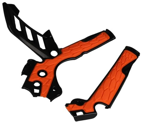 faltenbalg Motorrad Passend für K&TM 125–500 SX125/150 XC-F 2011–15 EXC-F Six Days 2012–16 Motorrad-Rahmenschutz-Set(Orange Black)