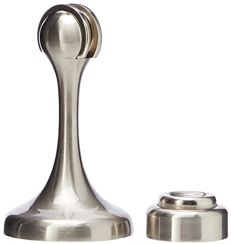 Merriway BH05715 Wall Or Floor Mounted Magnetic Door Stopper, Matt Nickel Plated