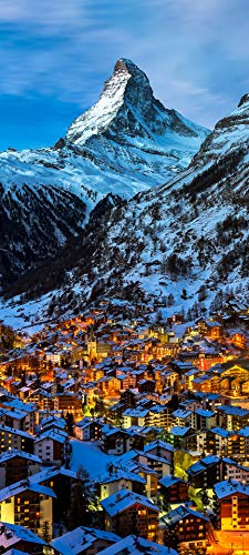 Bilderdepot24 Türtapete Zermatt am Matterhorn Schweiz 90 x 200 cm - einteilig Türaufkleber Türfolie Türposter - Berg Alpen Schnee Landschaft
