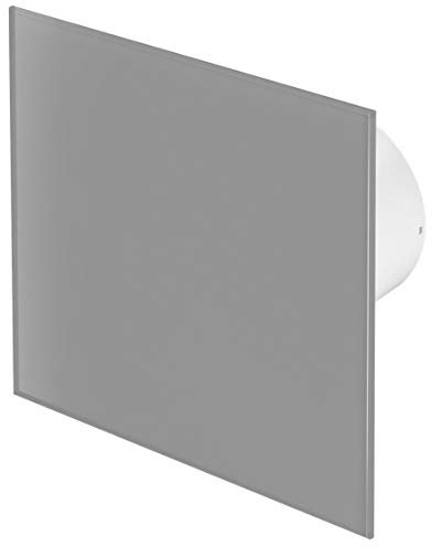 Awenta 100mm Timer Extractor Fan Matte Grey Glass Front Panel TRAX Wall Ceiling Ventilation