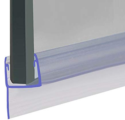 Shower Seal for Screens, Doors or Panels | Fits 10, 11 or 12mm Glass | Straight Fin Shape, h Profile | Seals Gaps of Up to 10mm | 80cm, 90cm, 140cm or 2m Long | SEAL082 (200cm)