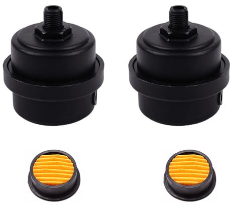 Luftkompressor-Schalldämpfer-Filter, Kunststoff, Luftkompressor, Ansaugfilter, Schalldämpfer mit Filterelement, 1/4 Zoll, 2 Stück
