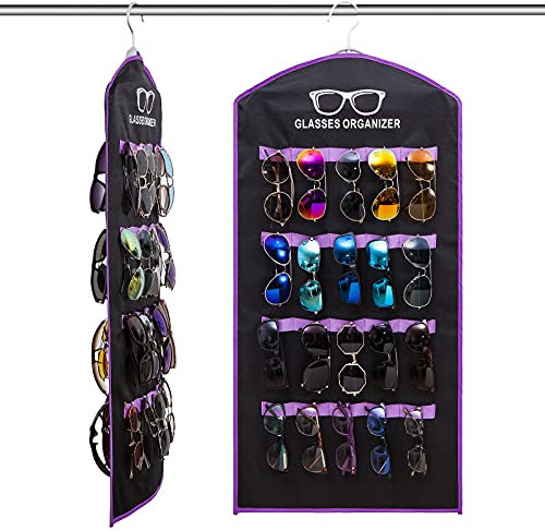 TRIUMPH VISION Sonnenbrillen-Organizer zum Aufhängen, Brillenhalter, 40 Fächer, Brillenetui, Wand-Organizer, mehrere Brillen, Aufbewahrung, Sonnenbrille, Wandhalterung, faltbar, Reise-Brillenetui