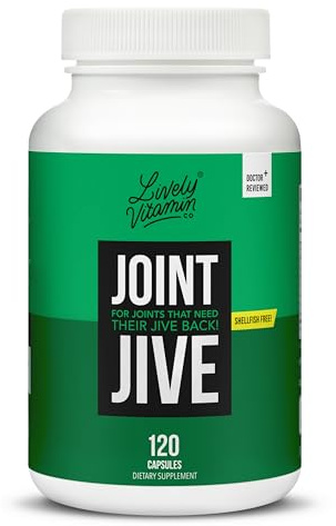 LIVELY VITAMIN CO. Joint Jive - Lubricate Joints (Knee, Ankle, Neck, Shoulder, Back) - Collagen - Glucosamine - MSM - Quercetin - Chondroitin - Devils Claw - Shellfish-Free Formula - 120 Count