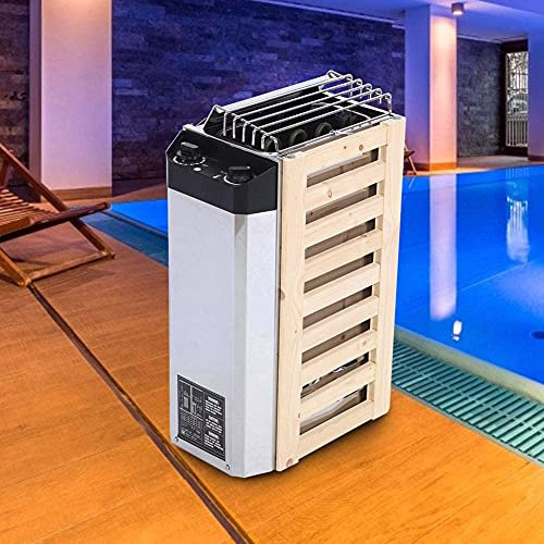 UIGJIOG Spa Sauna Forno 3.6KW 220V Saunatore in Acciaio Inox Inossidabile Bagno a Vapore Dry Sauna Stufa con Controllo Esterno Temperatura 113-230 ° F per 3-6m³ Room At Home Sauna Sauna Bagno,3.6 KW