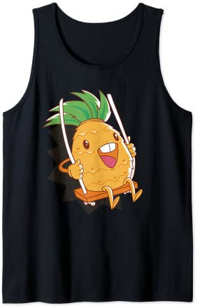 Ananas sur une balançoire Fruit de dessin animé Débardeur
