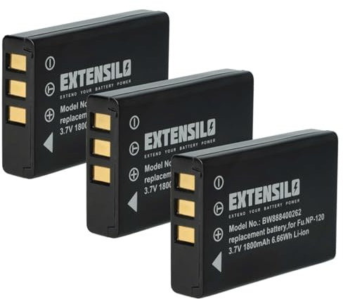 EXTENSILO 3X batería Compatible con Medion 20 MP Superzoom P44029, MD 86929 cámara (1800 mAh, 3,7 V, Li-Ion)