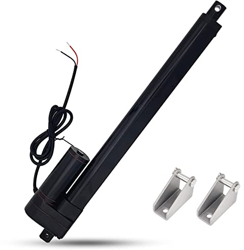 Jvnvlki Linjär drivning med 300 mm slaglängd, 3 000 N, IP65-vattentät, 12 V, linjärmotor, 5 mm/s, med monteringsfäste, för lyftarm, dörr, skåp, fönsteröppnare, dörröppnare, hemautomatisering