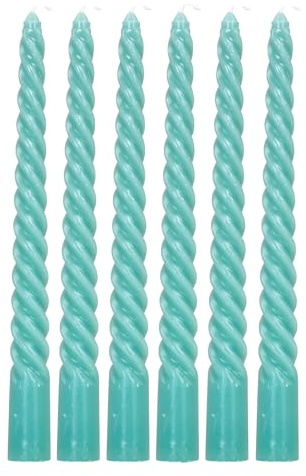 levandeo 6er Set Grüne Kerzen Gedreht H20cm Stabkerzen Tafelkerzen Spiralkerzen Mintgrün Tischdeko Kerzen Deko
