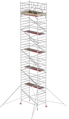 Altrex | Trabattello mobile RS TOWER 42 largo | piattaforma in legno | lunghezza 2 |45 m | altezza di lavoro 12 |20 m