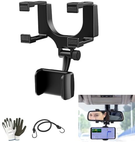 Compatible with Dacia Duster 1.6 115 HP SeS 4 x 2 LPG SS Brave2 Mobile Phone Holder for Rearview Mirror, Car, Caravan, Truck Adjustable 360° to 5 Inch 17 x 12 x 8 cm