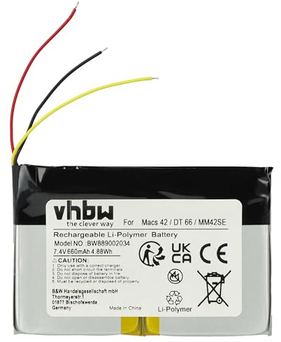 vhbw Akku Ersatz für Hella Gutmann 2S/LPP443441 S | für KFZ-Diagnosegerät (660 mAh, 7,4 V, Li-Polymer)