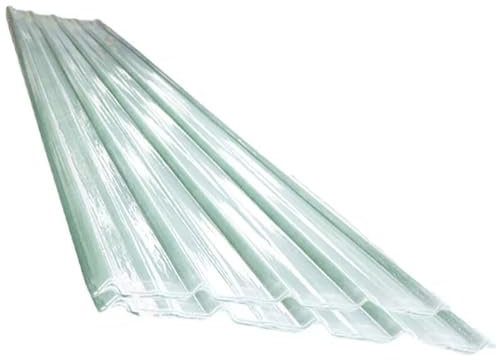 Wellplatte Dachblech,FRP-Tageslichtplatten,Regensichere Dachplatten,Transparent Kurzrollen,Gewächshausplatte,1,5mm Dick Verkleidungsplatte,Ersatzplatten,Inkl. Schrauben (0.9x1.3m/35x51in,10 Pcs)