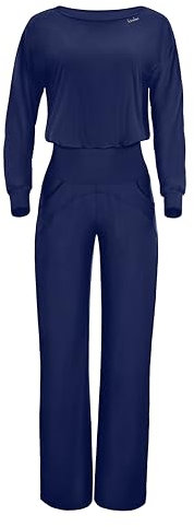 WINSHAPE Tuta Funzionale Comfort Js101lsc Intera, Blu Scuro, M Donna