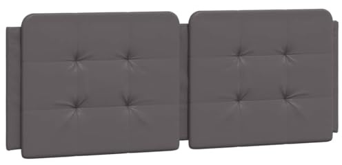 vidaXL Kissen für Kopfteil Zadar, Wandpolster Polsterpaneel Bettkopfteil, Rückenkissen Polsterkopfteil Wandkissen Schlafzimmer, Grau 140cm Kunstleder