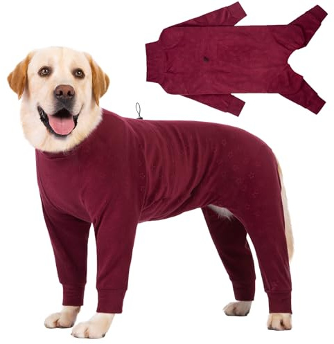 Cyponpy Prägung Hundemantel Fleece Hundepullover Mit Beinen Winterjacke Warm Hundepyjama Hundebademantel Grosse Mittelgroße Hunde Wintermantel Hundejacke Hundepulli