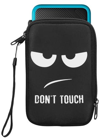 kwmobile Housse Compatible avec Nintendo 3DS XL - Sacoche de Protection pour Console de Jeux Vidéos en Néoprène - Don't Touch Blanc-Noir