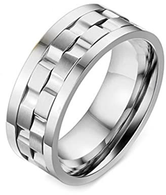 Calefee Drehringe für Herren, Anxiety Ring Edelstahl Drehring Breit 9mm gr. 67 (21.3) Trauringe Damen