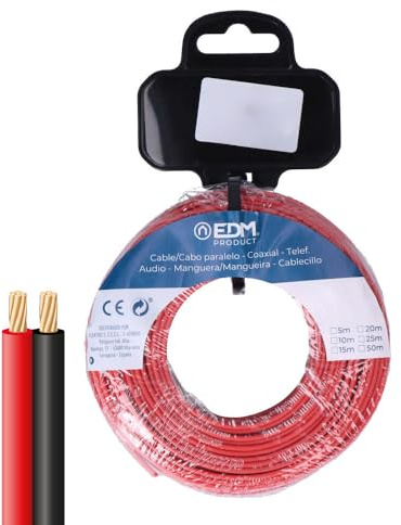 Zarivy Bobina di cavo parallelo 2 x 1,5 mm in rosso/nero da 20 m, ideale per l'audio. La sua flessibilità e durata sono perfette per progetti professionali e domestici. Qualità garantita.