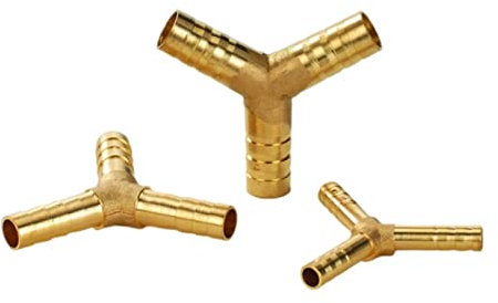 Messing-Schlauchverbinder, Schlauchverschraubung, 3-teilig, Messing-Spleißrohrverschraubung, Y-Form, 3-Wege-Schlauchverbinder, 4 mm – 16 mm, Kupfer-Widerhaken, Verbindungsstück, Kupplungsadapter, pneu