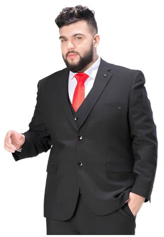 PZUYBZQ 2-teiliger Anzüge Für Herren In Großen Und Langen Größen, Leichter Atmungsaktiver Sommeranzug, 2-Knopf-Set Aus Sakko Und Hose Für Business Und Hochzeit(Black,8XL)