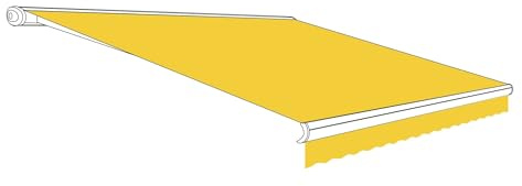 Eclipse Markisenstoff mit Volant aus Polyacryl inkl. Keder, hochwertiges Markisentuch Farbe: Gelb, Markisenbreite: 3.0 m x 2.5 m Zubehör für Verschiedene Markisen Sonnenschutz für Balkon und Terrasse
