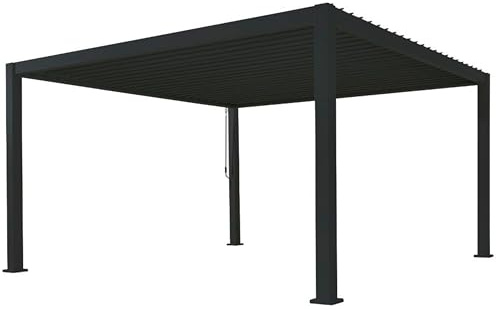 Green Spirit Lamellendach Pergola Mirador Deluxe 3x4 - Anthrazit, Aluminium, 300x400x250 cm - Lamellen Pavillon, Garten Terrassen Überdachung