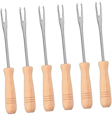 Toddmomy 6pièces Fourchettes Acier Pour Supports Pour Épis De Fruits Et Snacks Ustensiles De Cuisine Réutilisables Avec Poignée