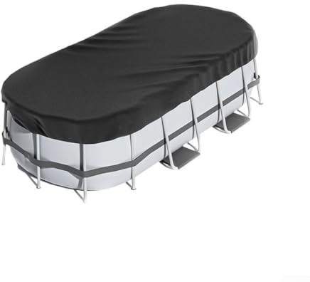 Cubierta de piscina de tela Oxford, cubierta ovalada para piscina, a prueba de frío, a prueba de rayos UV, a prueba de polvo, evita que entre suciedad, para instalaciones rectangulares al aire libre