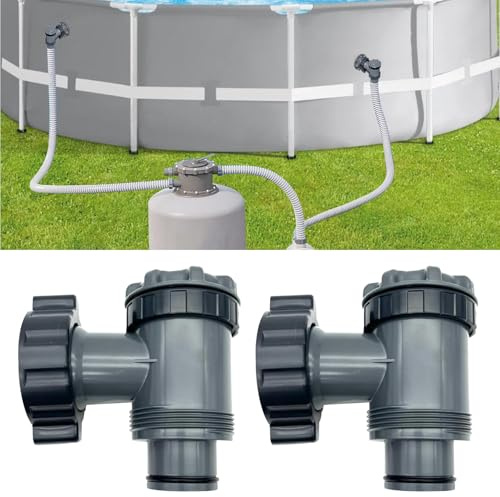 Pool Plunger Ventil Plus für oberirdischen Pool, 2 in 1 Kolbenventil Pool Ersatzteile, Pool Zubehör für Intex/Bestway/Coleman Pool, Absperrhahn für oberirdische Schwimmbecken (Absperrventil x 2)