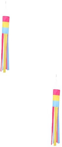 TOYANDONA 2pcs Outdoor Windsocks Decor for Garden Patio Windsock Flag Weather Sock Hanging Decor Festive Photography Accessory