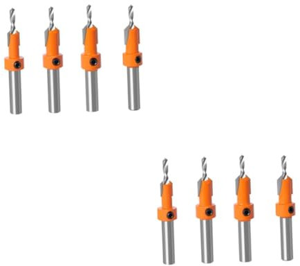 DIYEAH 2sets Woodworking Punching Drill Bit Round Shank Countersink Counterbore Bits for Easy Drilling Discharge Design for Compatible with Drilling Machines 4pcs*2