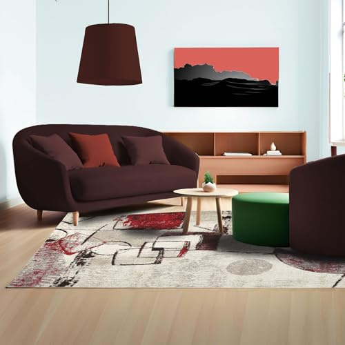 HMO HOME MY OWN Tappeto Grande 200x300 cm Moderno in Polipropilene – Economico e Resistente – Tappeto Pelo Corto Facile da Pulire – Ideale per Salotto, Ufficio e Camera da Letto