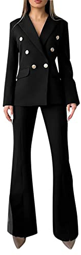 Tailleur Donna Con Pantaloni Tuta Da Cerimonia Casual Aperto Davanti Colletto Completo Da Lavoro Manica Lunga Business Set Due Pezzi Giacche E Pantalone Complete Ufficio Taglie Forti Per Sera Party
