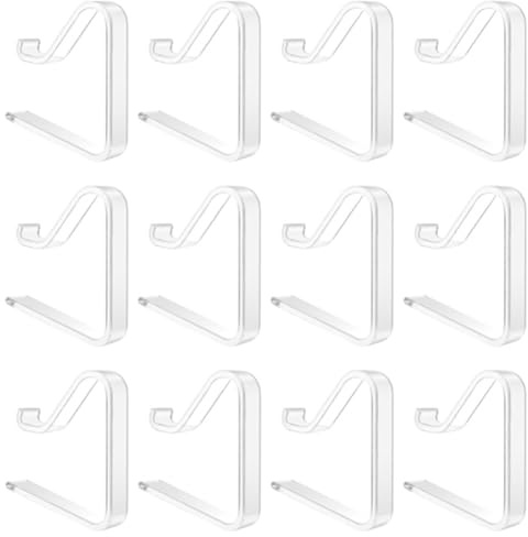 Bosiyrggrl 12 Stück Transparente Tischdeckenklammern, Tischtuchklammern, Winddichte Tischdeckenhalter-Klemmen. Tischdeckenhalter A