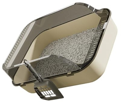 Toilette per gatti chiusa oversize con barriere a prova di perdite, struttura rinforzata eliminazione degli odori per interni lettiera per animali domestici oversize recintata WC per gatti