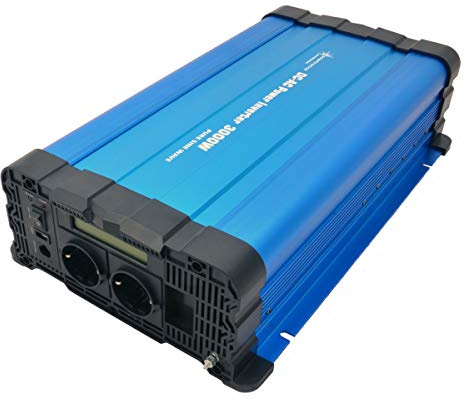 SOLARTRONICS Spannungswandler FS3000D 24V 3000 Watt mit Display - Wechselrichter 24v auf 230v - Reiner Sinus - LiFePO4/Lithium, Blei-, Gel oder AGM-Batterie kompatibel - USB - Fernbedienung optional