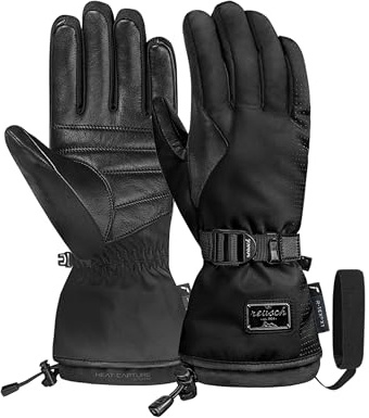 Reusch Skihandschuhe für Damen | extra warm & wasserdicht mit Softshell | winddicht & atmungsaktiv, Winterhandschuhe mit Lederhandfläche, für Ski, Piste & Outdoor, Größe 6-8,5, Hope R-TEX XT