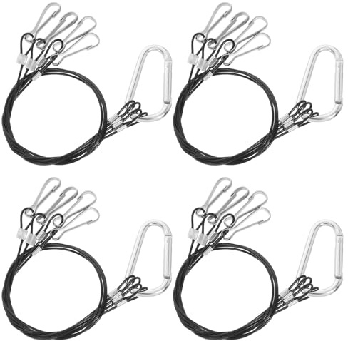 TOBBOMEY Ganci in Acciaio Inox 4 Pezzi per Funi Sospese 20X500Mm Supporto Stabile per Luci da Coltivazione e Acquario Configurazione 1 Contro 4 per Piante da Interno ed Esterno