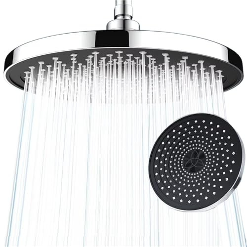 Soffione doccia Supercharge da 10 pollici, pannello grande, flusso elevato, montaggio a soffitto, set doccia da bagno con 3 modalità, pioggia ABS ad alta pressione(Silver hand shower)