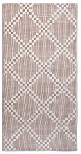 Gecheer Tappeto da esterno, tappeto per terrazza balcone patio in polipropilene PP, motivo jacquard doppio strato, dimensioni 120x180 cm, colore marrone, per zona piscina area relax esterna