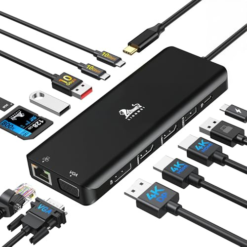 LIONWEI USB C Docking Station 3 Monitore 13 in 1 Dockingstation Laptop