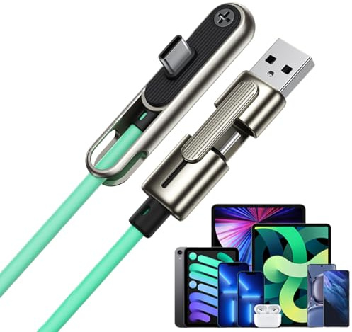 Genérico 240W Stand Data Cable - Double Head Foldable Sideways Fast Charging Cord | 2n1 Invisible Holder Charger Cable Stand for Outdoor, Camping, Hiking with Smartphones, Electronics, Travel Use