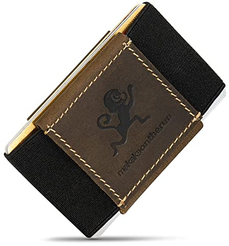 MakakaOnTheRun® Kartenetui Herren Wallet mit Münzfach, Kartenhalter, Kreditkartenetui, Slim Wallet Herren Geldbörsen, Ausweis- & Kartenhüllen, Wallets for Men Card Holder, Geldbörse Herren klein