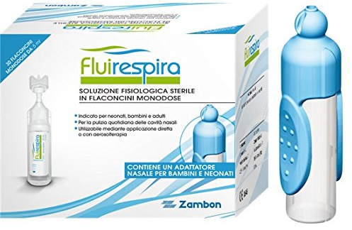 Fluirespira soluzione fisiologica terile, 30 flaconcini monodose con protegginasino per bambini e neonati