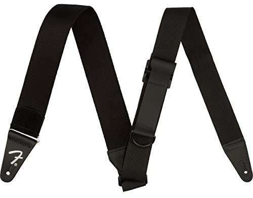 Fender® »RIGHT HEIGHT™ RAYON NYLON STRAP - 2« Gitarrengurt mit Einhand-Funktion - 5cm Breite - Farbe: Schwarz