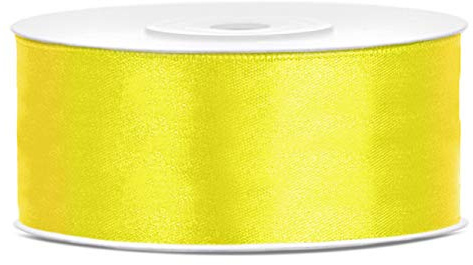 Satinband Gelb 38mm x 25m – Breites Schleifenband | Gelbes Geschenkband & Dekoband für Kommunion, Konfirmation, Taufe, Hochzeit & Deko – reißfest, formstabil