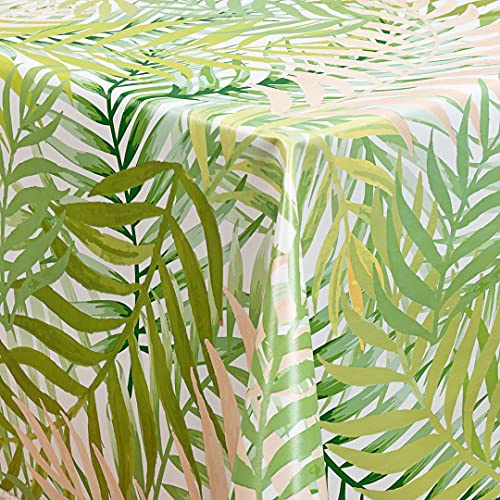 laro Wachstuch-Tischdecke Abwaschbar Garten-Tischdecke Wachstischdecke PVC Plastik-Tischdecken Eckig Meterware Wasserabweisend Abwischbar |43|, Muster:Blumen Bambus grün, Größe:100x140 cm