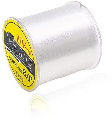 0,47mm Fil de Pêche, 500m Ligne de Pêche de Nylon Transparent, Peut Supporter Une Force de Traction Maximale de 13kg, Convient Aux Compétitions Compétitives, Fosses Noires, Leurre